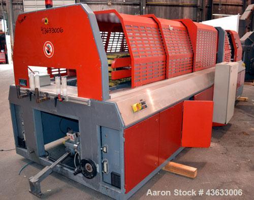 Used Greiner Extrusionstechnik Cat Pul Puller/Saw Combination, Model 30/9-235-S-DS. (2) Approximately 9” wide x 102” long contact length cleated belts, and (2) upacting saws with pneumatic hold downs...
