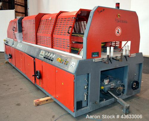Used Greiner Extrusionstechnik Cat Pul Puller/Saw Combination, Model 30/9-235-S-DS. (2) Approximately 9” wide x 102” long contact length cleated belts, and (2) upacting saws with pneumatic hold downs...