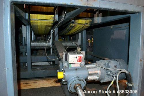 Used Greiner Extrusionstechnik Cat Pul Puller/Saw Combination, Model 30/9-235-S-DS. (2) Approximately 9” wide x 102” long contact length cleated belts, and (2) upacting saws with pneumatic hold downs...