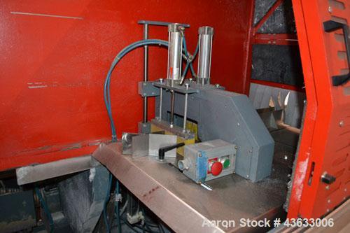 Used Greiner Extrusionstechnik Cat Pul Puller/Saw Combination, Model 30/9-235-S-DS. (2) Approximately 9” wide x 102” long contact length cleated belts, and (2) upacting saws with pneumatic hold downs...