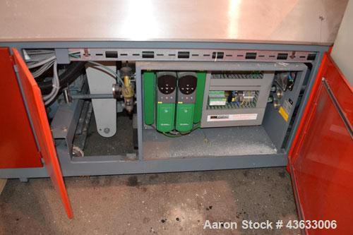 Used Greiner Extrusionstechnik Cat Pul Puller/Saw Combination, Model 30/9-235-S-DS. (2) Approximately 9” wide x 102” long contact length cleated belts, and (2) upacting saws with pneumatic hold downs...