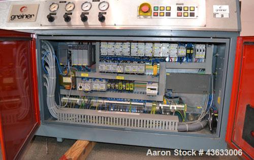 Used Greiner Extrusionstechnik Cat Pul Puller/Saw Combination, Model 30/9-235-S-DS. (2) Approximately 9” wide x 102” long contact length cleated belts, and (2) upacting saws with pneumatic hold downs...