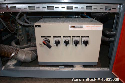 Used Greiner Extrusionstechnik Cat Pul Puller/Saw Combination, Model 30/9-235-S-DS. (2) Approximately 9” wide x 102” long contact length cleated belts, and (2) upacting saws with pneumatic hold downs...