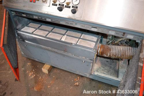 Used Greiner Extrusionstechnik Cat Pul Puller/Saw Combination, Model 30/9-235-S-DS. (2) Approximately 9” wide x 102” long contact length cleated belts, and (2) upacting saws with pneumatic hold downs...