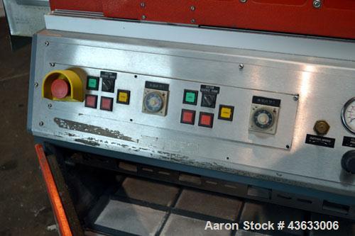 Used Greiner Extrusionstechnik Cat Pul Puller/Saw Combination, Model 30/9-235-S-DS. (2) Approximately 9” wide x 102” long contact length cleated belts, and (2) upacting saws with pneumatic hold downs...