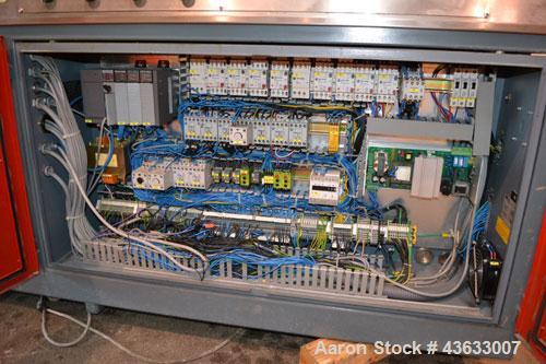 Used Greiner Extrusionstechnik Cat Pul Puller/Saw Combination, Model 30/9-235-S-DS. (2) Approximately 9” wide x 102” long contact length cleated belts, and (2) upacting saws with pneumatic hold downs...