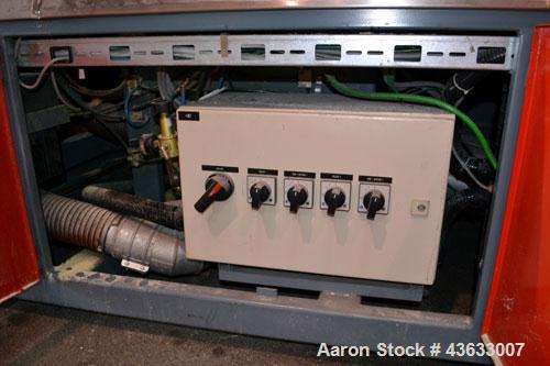 Used Greiner Extrusionstechnik Cat Pul Puller/Saw Combination, Model 30/9-235-S-DS. (2) Approximately 9” wide x 102” long contact length cleated belts, and (2) upacting saws with pneumatic hold downs...