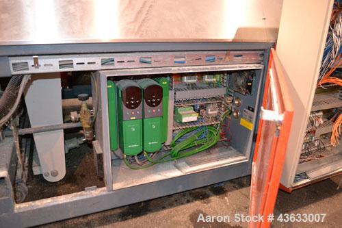 Used Greiner Extrusionstechnik Cat Pul Puller/Saw Combination, Model 30/9-235-S-DS. (2) Approximately 9” wide x 102” long contact length cleated belts, and (2) upacting saws with pneumatic hold downs...