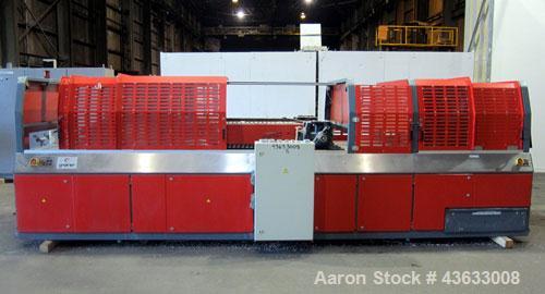 Used Greiner Extrusionstechnik Cat Pul Puller/Saw Combination, Model 30/9-235-S-DS. (2) Approximately 9” wide x 102” long contact length cleated belts, and (1) upacting saw with pneumatic hold down, ...