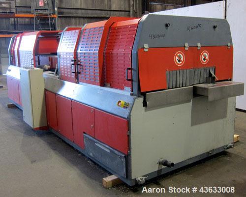 Used Greiner Extrusionstechnik Cat Pul Puller/Saw Combination, Model 30/9-235-S-DS. (2) Approximately 9” wide x 102” long contact length cleated belts, and (1) upacting saw with pneumatic hold down, ...
