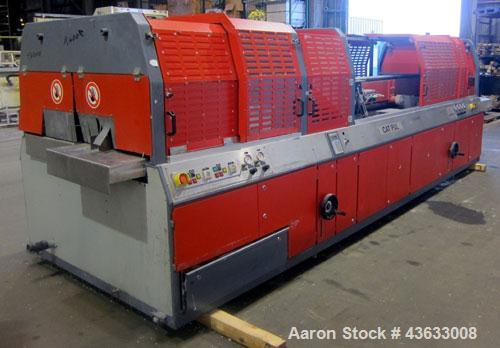 Used Greiner Extrusionstechnik Cat Pul Puller/Saw Combination, Model 30/9-235-S-DS. (2) Approximately 9” wide x 102” long contact length cleated belts, and (1) upacting saw with pneumatic hold down, ...