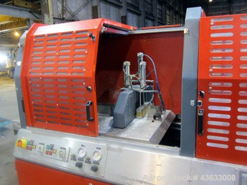 Used Greiner Extrusionstechnik Cat Pul Puller/Saw Combination, Model 30/9-235-S-DS. (2) Approximately 9” wide x 102” long contact length cleated belts, and (1) upacting saw with pneumatic hold down, ...