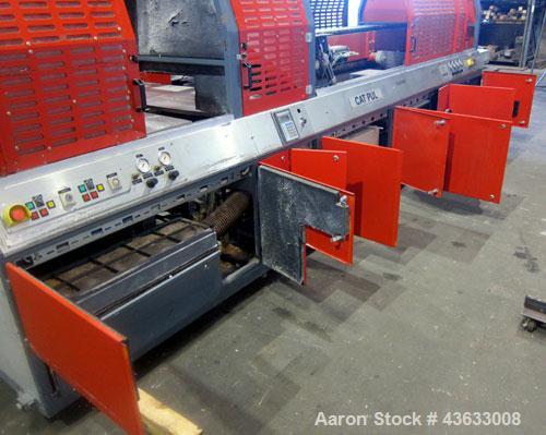 Used Greiner Extrusionstechnik Cat Pul Puller/Saw Combination, Model 30/9-235-S-DS. (2) Approximately 9” wide x 102” long contact length cleated belts, and (1) upacting saw with pneumatic hold down, ...
