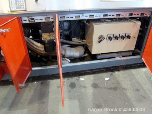Used Greiner Extrusionstechnik Cat Pul Puller/Saw Combination, Model 30/9-235-S-DS. (2) Approximately 9” wide x 102” long contact length cleated belts, and (1) upacting saw with pneumatic hold down, ...