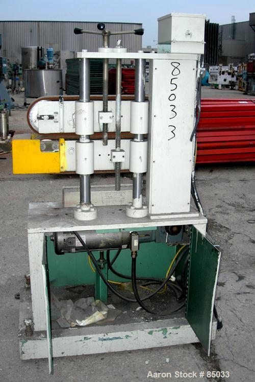 Used Metaplast Puller, Model PB4C. (2) 5" wide x 26" long contact areas, manually adjustable rubber belts. Driven by a 2 HP DC gearmotor. Approximately 7 to 72 feet per minute. Includes a Penta Drive...