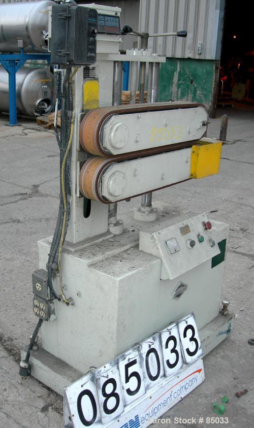 Used Metaplast Puller, Model PB4C. (2) 5" wide x 26" long contact areas, manually adjustable rubber belts. Driven by a 2 HP DC gearmotor. Approximately 7 to 72 feet per minute. Includes a Penta Drive...