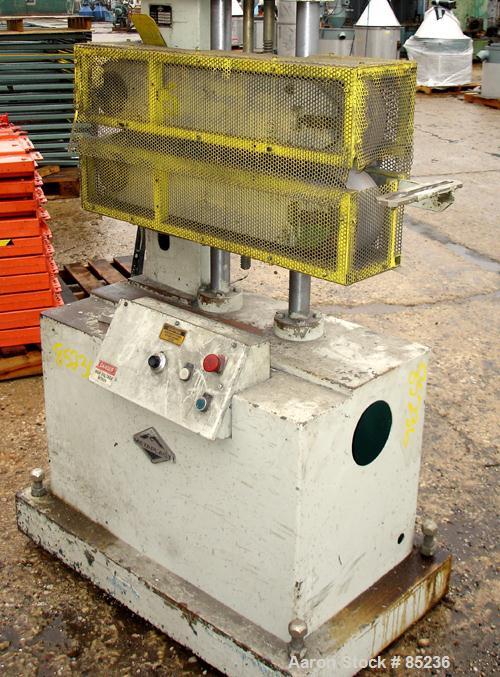 Used Metaplast Puller, Model PB4C. (2) 3.5" wide x 26" long contact area, manually adjustable rubber belts. Driven by a 2 HP DC gearmotor. Approximately 7 to 72 feet per minute.