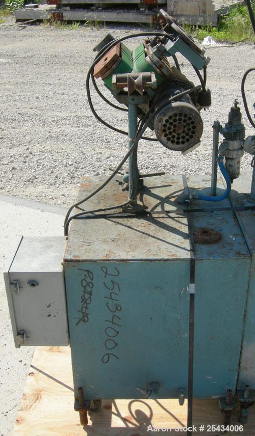 Used Puller, "V" Shaped.  (2)  1 3/4" wide x 12" long belts.  Manually adjustable height. Driven by a  3/4 hp, 90 volt, 2500 rpm DC gearmotor.