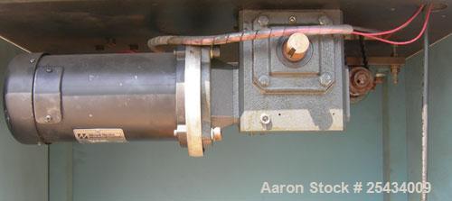 Used Puller, (2) 3" wide x 22" long belts.  Manually adjustable height.  Driven by a 1/2 hp, 90 volt, 1750 rpm DC gearmotor.