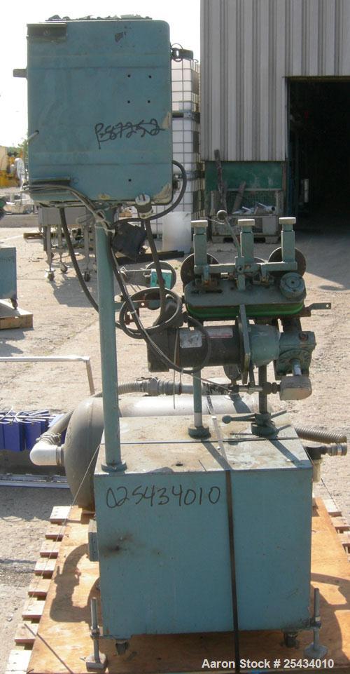Used Puller, "V" Shaped.  (2)  2" wide x 12" long belts.  Manually adjustable height.  Driven by a 1/2 hp, 90 volt, 1725 rpm DC gearmotor.