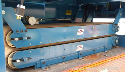 Used RDN Belt Puller, Model 180-18-S. (2) 17-1/2" wide x 60" long contact length rubber belts, manually adjustable. Driven by a 5 hp, 3/60/230/460 volt, 4500 rpm motor thru a reducer. Includes an All...