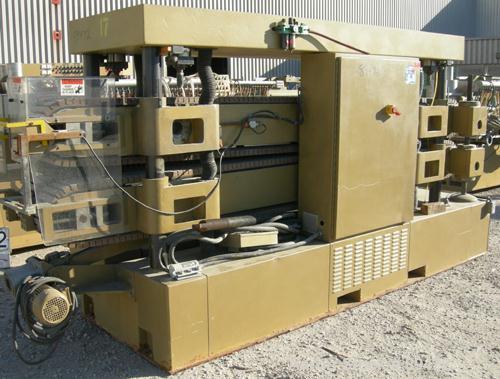 USED: Royal Machine dual lane cleated belt puller, model 069. (2) Lanes each with (2) 8" wide x 12' long contact area. Pneumatically adjustable belts. Driven by an approximate 15 hp motor. Includes c...