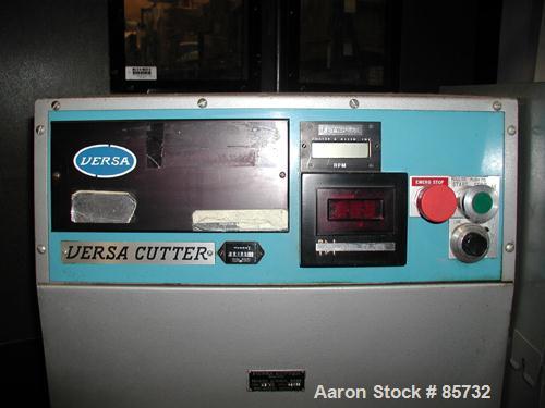 USED: Versa puller/cutter machine consisting of: (1) Versa puller, model C22, serial #22358, (2) 2" wide x 11" contact length manually adjustable rubber belts, approx 2-1/4" daylight. (1) Versa cutte...