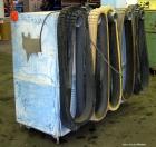 Used Boston Matthews Cleated Belt Puller, Model CWL-600-VT. (2) Approximately 4” wide x 42” long contact area belts, manually adjustable, take off speed range 1 to 60 feet per minute. Driven by a 3 h...