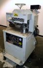 Used Gatto Belt Puller, Model 205-4.(2) 4'' Wide x 16'' long contact lehgth rubber belts, manually adjustable. Base mounted with 4 adjustable legs. 1/60/220 volt.