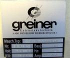 Used Greiner Extrusionstechnik Cat Pul Puller/Saw Combination, Model 30/9-235-S-DS. (2) Approximately 9” wide x 102” long contact length cleated belts, and (1) upacting saw with pneumatic hold down, ...