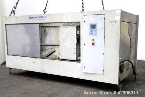 Used Battenfeld Extrusionstechnik Planetary Saw, Model STU 450 EZ, Carbon Steel. Approximate 4 cuts per minute. Separable and grippable profile cross section 40mm to 250mm. Includes a BMC smart panel.