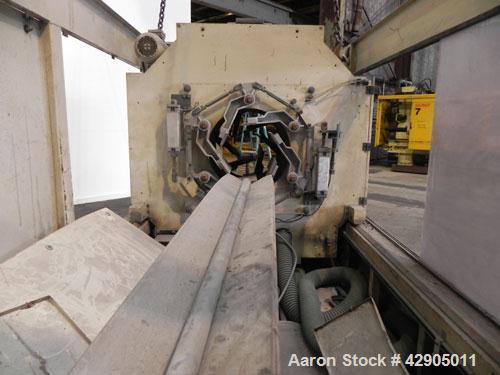 Used Battenfeld Extrusionstechnik Planetary Saw, Model STU 450 EZ, Carbon Steel. Approximate 4 cuts per minute. Separable and grippable profile cross section 40mm to 250mm. Includes a BMC smart panel.