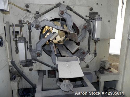 Used Battenfeld Extrusionstechnik Planetary Saw, Model STU 450 EZ, Carbon Steel. Approximate 4 cuts per minute. Separable and grippable profile cross section 40mm to 250mm. Includes a BMC smart panel.