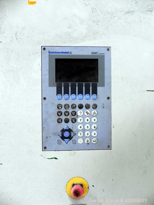 Used Battenfeld Extrusionstechnik Planetary Saw, Model STU 450 EZ, Carbon Steel. Approximate 4 cuts per minute. Separable and grippable profile cross section 40mm to 250mm. Includes a BMC smart panel.