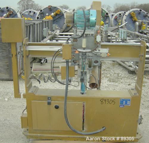 USED: Becz Machine traveling cut off chop saw, model 101. Approximate 14" diameter blade, pneumatically adjustable hold downs. Approximate 24" saw travel. Driven by a 2 hp, 3/60/575 volt, 3450 rpm mo...
