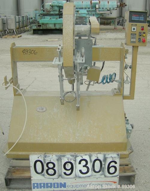 Used Becz Machine Traveling Cut Off Chop Saw, Model 101. Approximate 14" diameter blade, pneumatically adjustable hold downs. Approximate 24" saw travel. Driven by a 2 hp, 3/60/575 volt, 3450 rpm mot...
