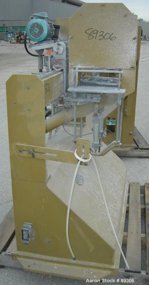 Used Becz Machine Traveling Cut Off Chop Saw, Model 101. Approximate 14" diameter blade, pneumatically adjustable hold downs. Approximate 24" saw travel. Driven by a 2 hp, 3/60/575 volt, 3450 rpm mot...