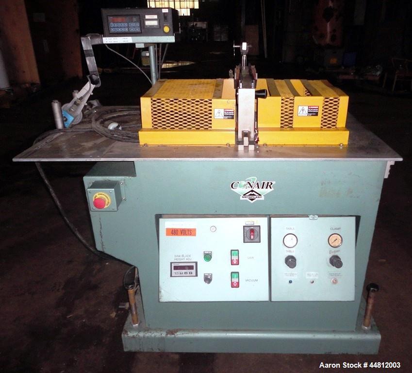 Used Conair Traveling Saw, Model MST-6-LR.  Capable of up to 6" diameter pipe and profile, approximately 14” diameter blade, left to right orientation with pneumatic hold down and controls, 460 volt,...