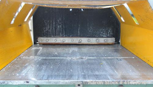 Used Conair Air Traveling Cut Off Saw, Model MST-8-L-R. Approximate 18" diameter up acting blade, traveling table. Top air operated hold down. Driven by an approximate 3 hp motor. Includes a Durant p...