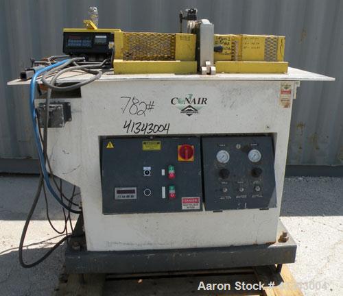 Used Conair Air Traveling Cut Off Saw, model MST6-L. 18" diameter up acting blade, traveling table. Top air operated hold down. Driven by a 3 hp, 3/60/208-230/460 volt, 1745 rpm motor. Includes a M60...