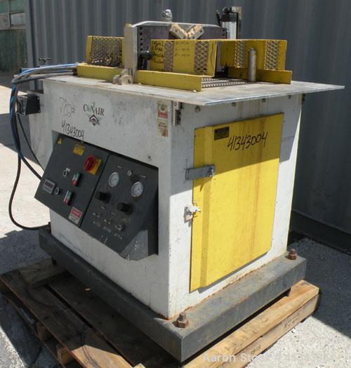 Used Conair Air Traveling Cut Off Saw, model MST6-L. 18" diameter up acting blade, traveling table. Top air operated hold down. Driven by a 3 hp, 3/60/208-230/460 volt, 1745 rpm motor. Includes a M60...