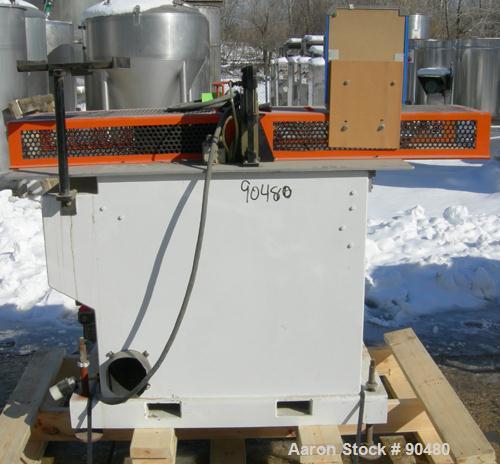 USED: Conair traveling cut off saw, model MST-6. Upacting saw blade. Approximate 32" x 52" traveling table. Top air operated hold down. Driven by an approximate 3 hp motor. Includes a dust collector ...