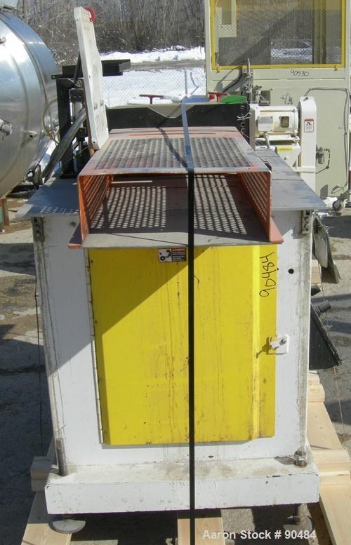 USED: Conair traveling cut off saw, model MST-6. Upacting saw blade. Approximate 32" x 52" traveling table. Top air operated hold down. Driven by an approximate 3 hp motor. Includes a dust collector ...