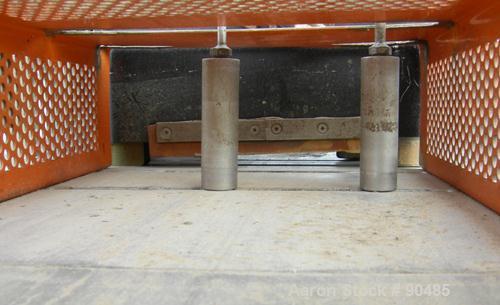 USED: Conair traveling cut off saw, model MST-6. Upacting saw blade. Approximate 32" x 52" traveling table. Top air operated hold down. Driven by an approximate 3 hp motor. Includes a dust collector ...