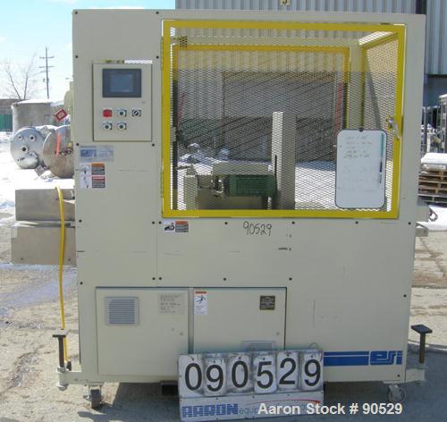 Used: Extrusion Services Inc. traveling saw, model Servo Boost. Approximately 16" diameter down acting blade, driven by a 3hp,3/60/230/460 volt, 3500 rpm motor.