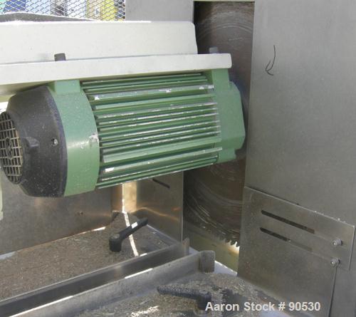 Used: Extrusion Services Inc. traveling saw, model Servo Boost. Approximately 16" diameter down acting blade, driven by a 3hp,3/60/230/460 volt, 3500 rpm motor.