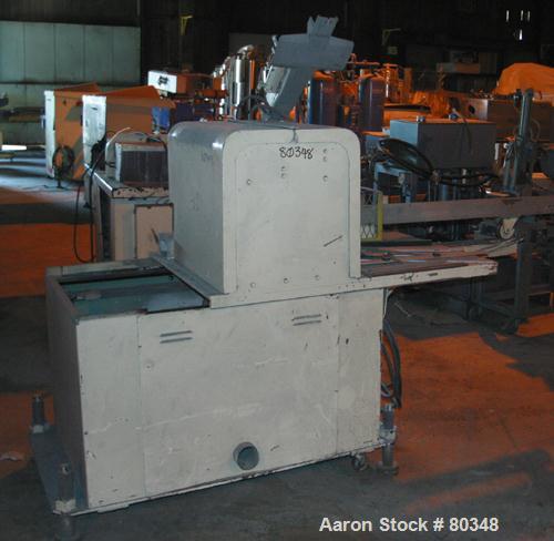 USED: Gatto table saw, model CS.7.24. Unit can accept up to 4" wide x 2" tall or 2" diameter product. Saw driven by 3 hp 3/60/208-230/460 volt, 1725 rpm motor, 2 pneumatic product guides. Unit requir...