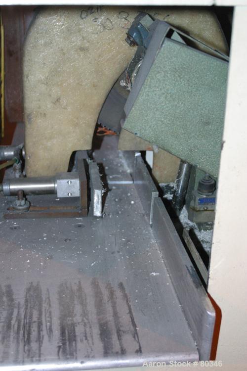 USED: Gatto table saw, model HS.2.4, 12" diameter saw blade. Unitcan accept up to 4" wide x 2" tall or 2" diameter product. Saw drivenby 2 hp motor, 2 pneumatic product guides.