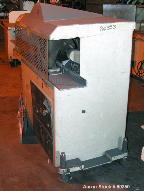 USED: Gatto table saw, model HS.2.4, 10" diameter saw blade. Unit can accept up to 4" wide x 2" tall or 2" diameter product. Saw driven by 2 hp 3/60/208-230/460 volt, 1725 rpm motor, 2 pneumatic prod...