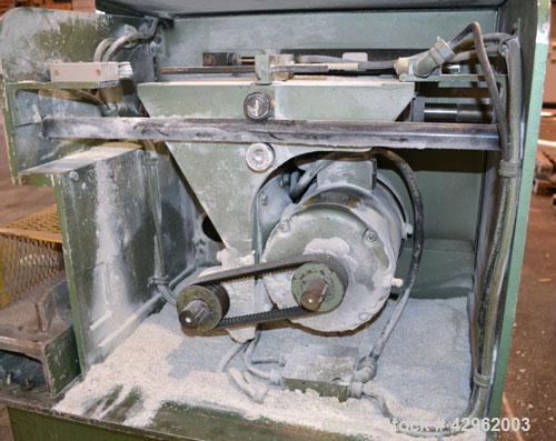 Used Gatto Traveling Center Arm Saw, Model OPS-7-24. 20 Diameter blade, 24 table travel, 7 O.D. capacity, maximum 12 cuts per minute. Driven by a 3hp, 3/60/208-230/460 volt, 1725 rpm motor. Mounted o...